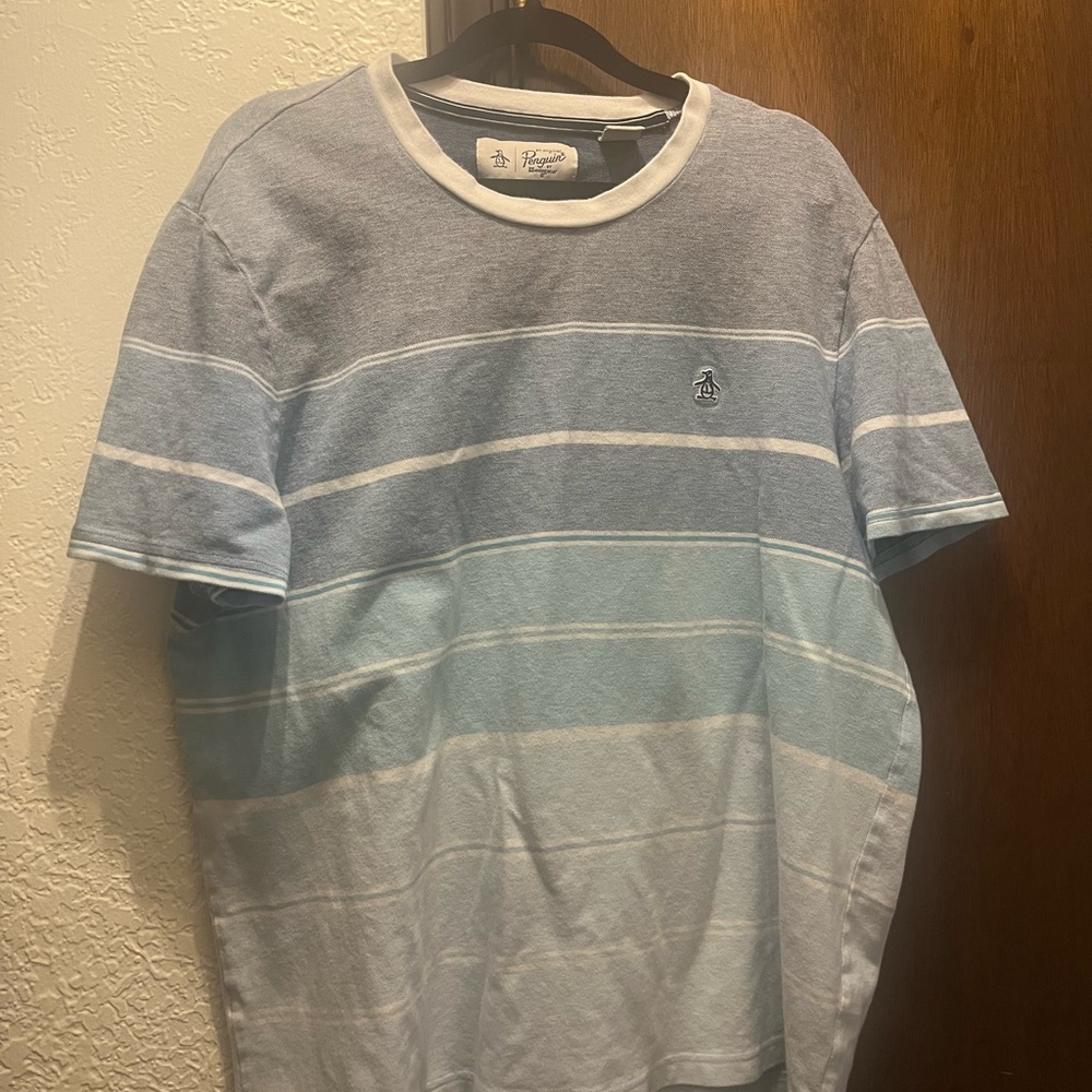 Original Penguin Boys Blue Striped Shirt